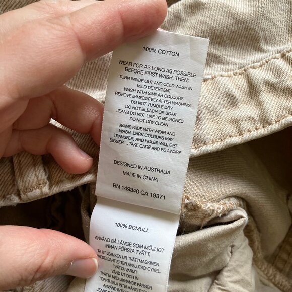 Rolla's Original High Rise Straight Leg Jeans Sand Beige Denim Women's US 29 - Picture 10 of 10